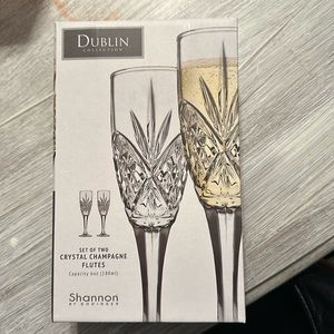 Set of 2 crystal champagne flutes